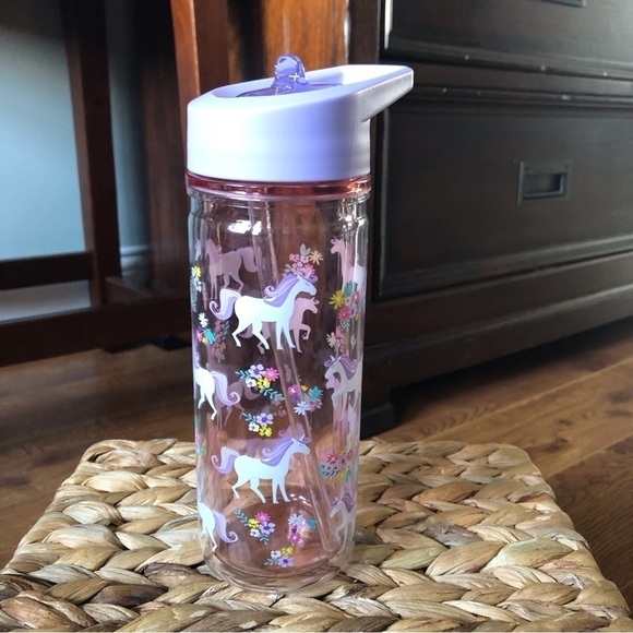 unicorn flip top plastic water bottle - Picture 1 of 4